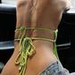 Green bandeau top to tie