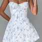 Lia Mini Dress Blue Flower Patroon