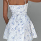 Lia Mini Dress Blue Flower Patroon