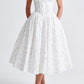 Romanadia Midi Dress - White Floral Print