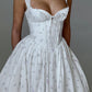 Romanadia Midi Dress - White Floral Print