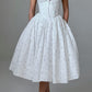 Romanadia Midi Dress - White Floral Print