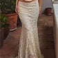 Beige Vintage Lace Asymmetrical Hem Mermaid Skirt