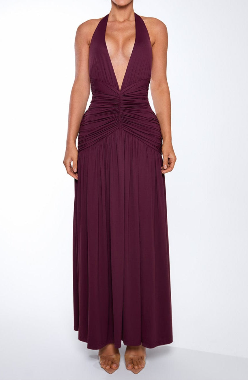 Fiorella maxi dress – cherry lacquer
