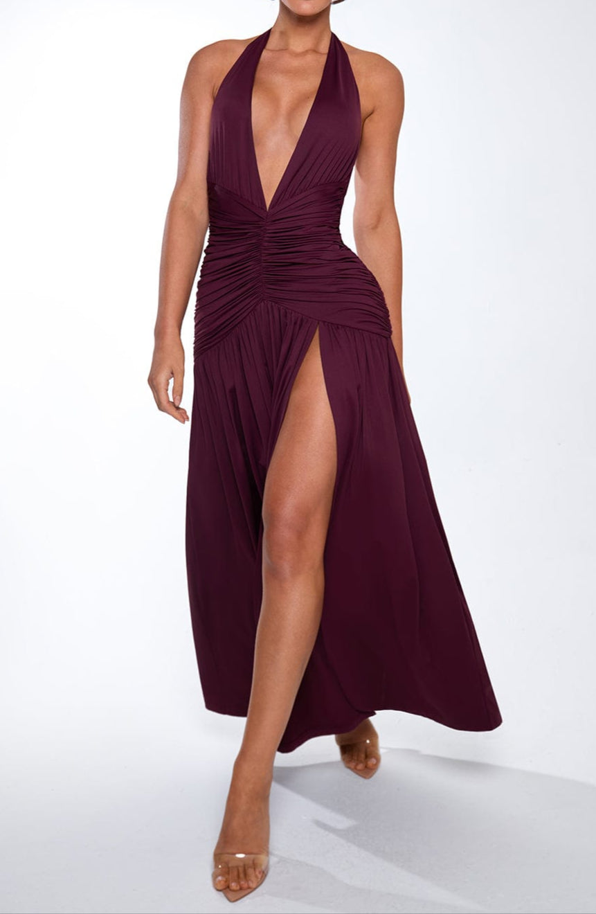 Fiorella maxi dress – cherry lacquer