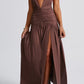Fiammetta maxikleid - chocolade