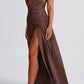 Fiammetta maxikleid - chocolade