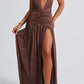 Fiammetta maxikleid - chocolade