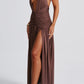 Fiammetta maxikleid - chocolade