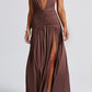 Fiammetta maxikleid - chocolade