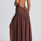Fiammetta maxikleid - chocolade