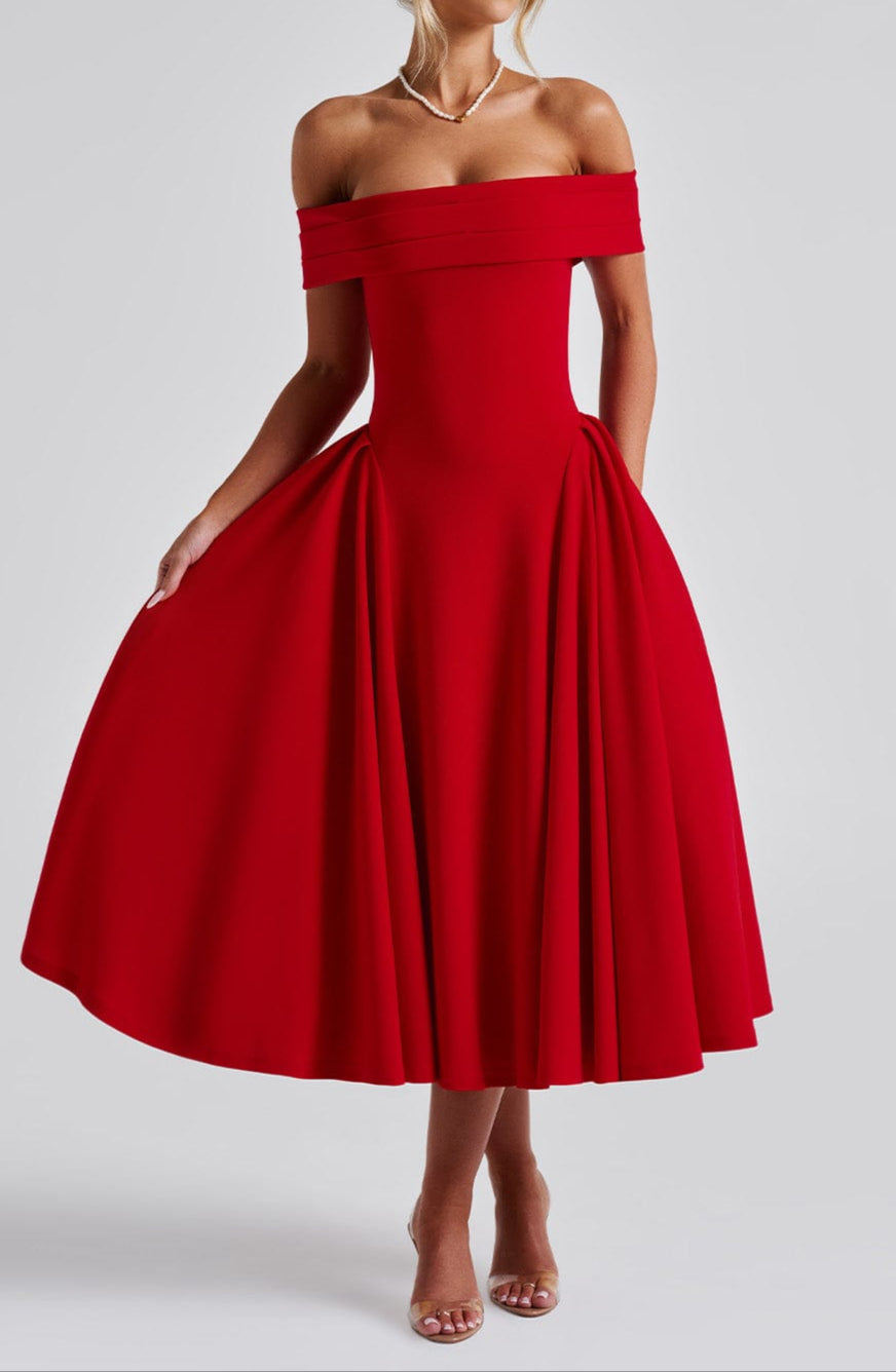 Luna Midikleid - Rood