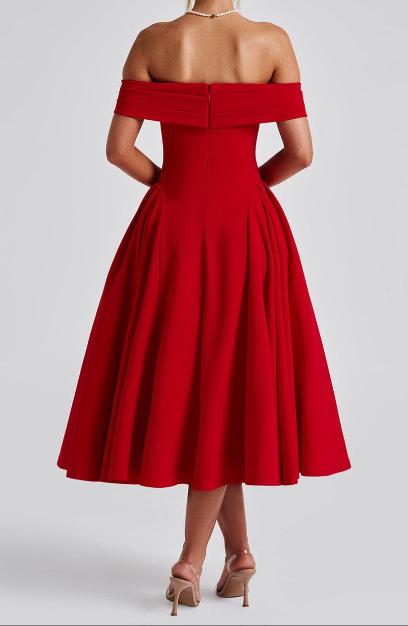 Luna Midikleid - Rood