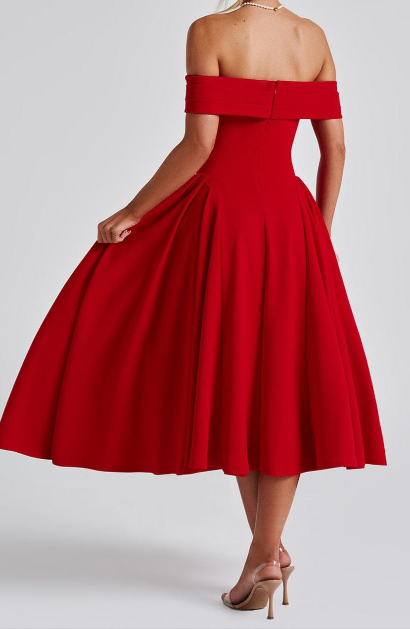 Luna Midikleid - Rood