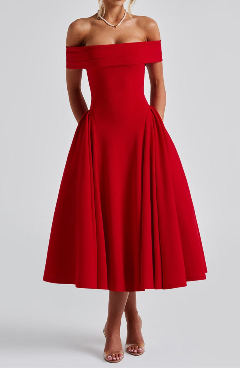 Luna Midikleid - Rood