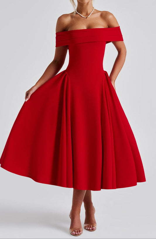 Luna Midikleid - Rood
