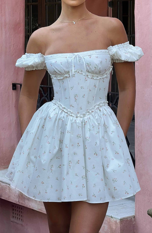 Clarice Minikleid - Roze bloemdruk