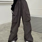 Vintage Y2K Baggy Parachute Cargo Pants with Drawstring