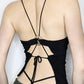 Black Backless Cross Strap Cami Top