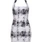 Schlangenprint Lockeres Halter Minikleid