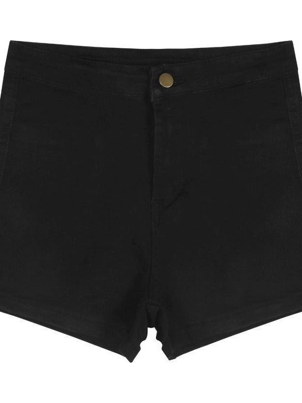 Black Classic Skinny High Waisted Denim Shorts