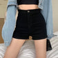 Black Classic Skinny High Waisted Denim Shorts