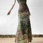 Vintage Botanical Printed Bodycon Midi Dress