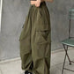 Vintage Y2K Baggy Parachute Cargo Pants with Drawstring