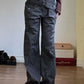 Grunge Split Waist Design Cargo Pants