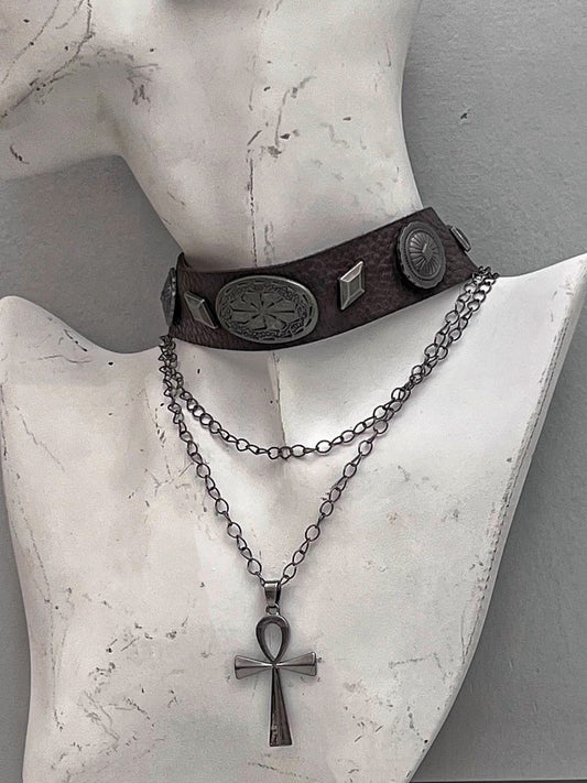 Punk Gothic Kreuz Choker Halskette