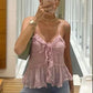 Semi Transparentes Lagen Verzierungen Cami Top