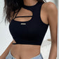 Cyberpunk Cutout Rückenfreies Rundhals Crop Cami Top