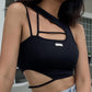 Cyberpunk Cutout Rückenfreies Rundhals Crop Cami Top