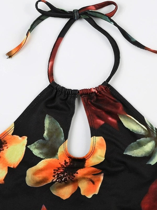 Vintage Floral Hollow Out Cami Top