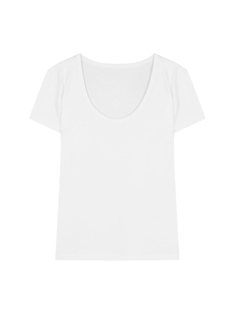 Solid Color Classic Scoop Neck Short Sleeve Top