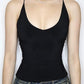 Black Backless Cross Strap Cami Top