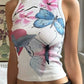 Vintage Blumen & Schmetterlingsmuster Slim Fit Tank Top