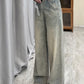 JY Pantaloni Boyfriend con bordo grezzo effetto sbiadito vintage chiaro / Jeans Boyfriend con bordo grezzo effetto vintage chiaro sbiadito