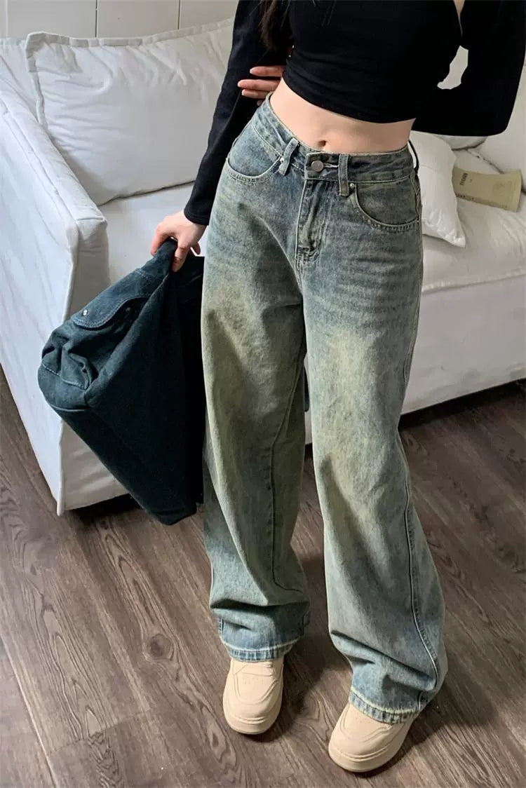 Vintage Baggy Boyfriend Jeans mit Verblasstem Effekt