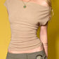 Light brown vintage short sleeve top