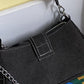 Black denim Y2K shoulder bag with star sticker