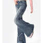 Y2K Schmetterling Bestickte High Waist Flare Jeans