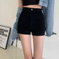 Black Classic Skinny High Waisted Denim Shorts