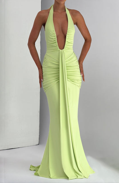 Edda Maxi Kleid - limette