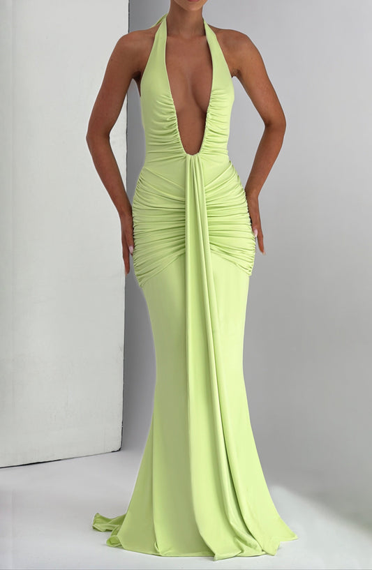 Edda Maxi Kleid - limette