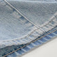 Blaue Vintage Nahtdetails Waschung Boyfriend Jeans