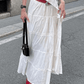 Gonna longuette bianca vintage con spacco