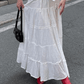 Gonna longuette bianca vintage con spacco