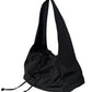 Large Nylon Drawstring Shoulder Bag Black