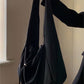 巾着付きナイロン製大型ショルダーバッグ ブラック